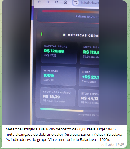 Resultado de aluno da Balaclava IA